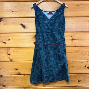 Unique V-Neck Fun Skunkfunk Teal and Black Patterned Sleeveless Dress XL 5